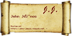 Jehn János névjegykártya