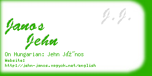janos jehn business card